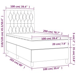  Sommier à lattes de lit avec matelas Noir 100x200 cm Tissu alsavelo 
