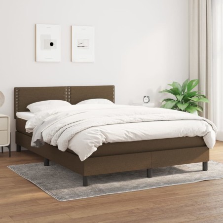  Sommier à lattes de lit avec matelas Marron foncé 140x190 cm alsavelo 