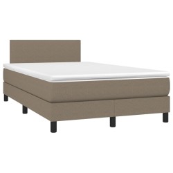  Sommier à lattes de lit avec matelas LED Taupe 120x200 cm Tissu alsavelo 