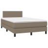  Sommier à lattes de lit avec matelas LED Taupe 120x200 cm Tissu alsavelo 