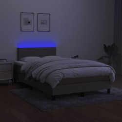  Sommier à lattes de lit avec matelas LED Taupe 120x200 cm Tissu alsavelo 