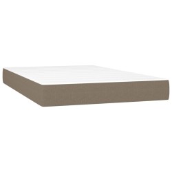  Sommier à lattes de lit avec matelas LED Taupe 120x200 cm Tissu alsavelo 