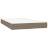  Sommier à lattes de lit avec matelas LED Taupe 120x200 cm Tissu alsavelo 