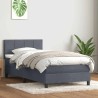 Sommier à lattes de lit et matelas gris foncé 80x210 cm velours alsavelo 