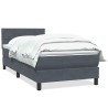  Sommier à lattes de lit et matelas gris foncé 80x210 cm velours alsavelo 