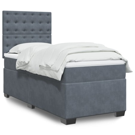  Sommier à lattes de lit et matelas Gris foncé 80x200 cm Velours alsavelo 