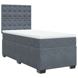  Sommier à lattes de lit et matelas Gris foncé 80x200 cm Velours alsavelo 