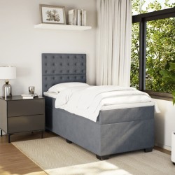  Sommier à lattes de lit et matelas Gris foncé 80x200 cm Velours alsavelo 