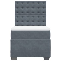  Sommier à lattes de lit et matelas Gris foncé 80x200 cm Velours alsavelo 