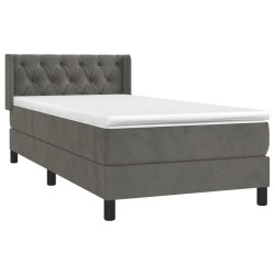  Sommier à lattes de lit et matelas Gris foncé 80x200 cm Velours alsavelo 