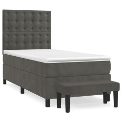  Sommier à lattes de lit et matelas Gris foncé 80x200 cm Velours alsavelo 
