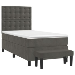  Sommier à lattes de lit et matelas Gris foncé 80x200 cm Velours alsavelo 