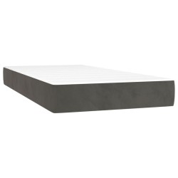  Sommier à lattes de lit et matelas Gris foncé 80x200 cm Velours alsavelo 