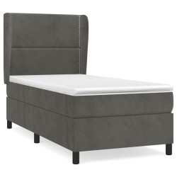  Sommier à lattes de lit et matelas Gris foncé 80x200 cm Velours alsavelo 