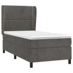  Sommier à lattes de lit et matelas Gris foncé 80x200 cm Velours alsavelo 