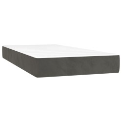  Sommier à lattes de lit et matelas Gris foncé 80x200 cm Velours alsavelo 