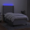  Sommier à lattes de lit matelas LED Gris clair 90x200cm Tissu alsavelo 