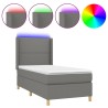  Sommier à lattes de lit matelas LED Gris foncé 80x200cm Tissu alsavelo 