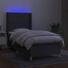  Sommier à lattes de lit matelas LED Gris foncé 80x200cm Tissu alsavelo 