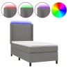  Sommier à lattes de lit matelas LED Gris foncé 90x200cm Tissu alsavelo 