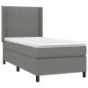  Sommier à lattes de lit matelas LED Gris foncé 90x200cm Tissu alsavelo 