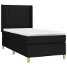  Sommier à lattes de lit matelas et LED Noir 90x200 cm Tissu alsavelo 