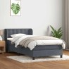  Sommier à lattes de lit et matelas gris foncé 90x220 cm velours alsavelo 