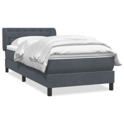 Sommier à lattes de lit et matelas gris foncé 90x220 cm velours alsavelo 