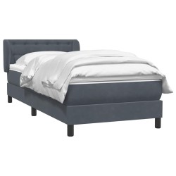 Sommier à lattes de lit et matelas gris foncé 90x220 cm velours alsavelo 