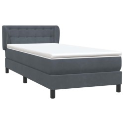  Sommier à lattes de lit et matelas gris foncé 90x220 cm velours alsavelo 