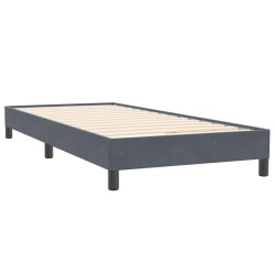  Sommier à lattes de lit et matelas gris foncé 90x220 cm velours alsavelo 