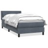  Sommier à lattes de lit et matelas gris foncé 90x210 cm velours alsavelo 