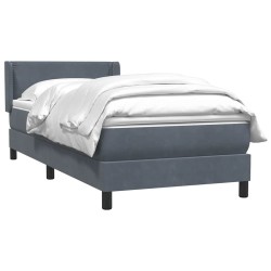  Sommier à lattes de lit et matelas gris foncé 90x210 cm velours alsavelo 