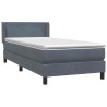  Sommier à lattes de lit et matelas gris foncé 90x210 cm velours alsavelo 