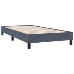  Sommier à lattes de lit et matelas gris foncé 90x210 cm velours alsavelo 