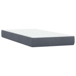  Sommier à lattes de lit et matelas gris foncé 90x210 cm velours alsavelo 