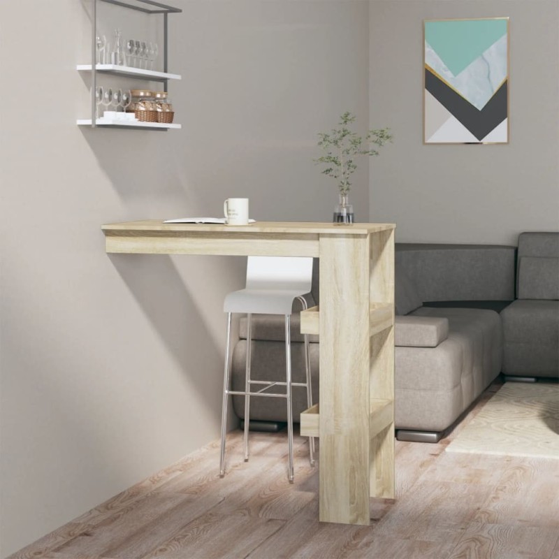 Table bar murale Chêne Sonoma 102x45x103,5 cm Bois d'ingénierie alsavelo Table bar murale Chêne Sonoma 102x45x103,5 cm Bois d'ingénierie alsavelo