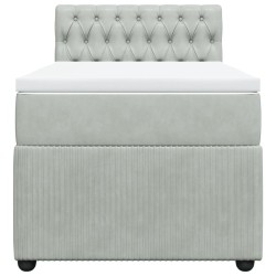  Sommier à lattes de lit et matelas Gris clair 90x200 cm Velours alsavelo 