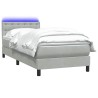 Sommier à lattes de lit et matelas gris clair 90x220 cm velours alsavelo 