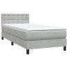 Sommier à lattes de lit et matelas gris clair 90x220 cm velours alsavelo 
