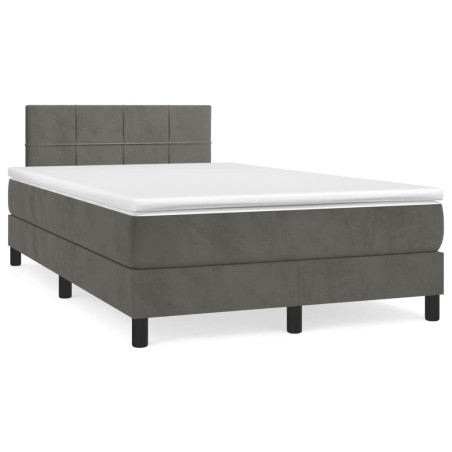  Sommier à lattes de lit et matelas gris foncé 120x190cm velours alsavelo 
