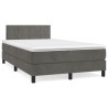  Sommier à lattes de lit et matelas gris foncé 120x190cm velours alsavelo 