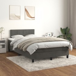  Sommier à lattes de lit et matelas gris foncé 120x190cm velours alsavelo 