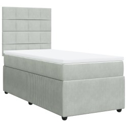  Sommier à lattes de lit et matelas Gris clair 90x200 cm Velours alsavelo 