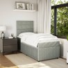  Sommier à lattes de lit et matelas Gris clair 90x200 cm Velours alsavelo 