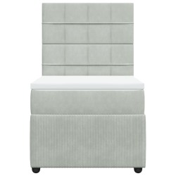  Sommier à lattes de lit et matelas Gris clair 90x200 cm Velours alsavelo 