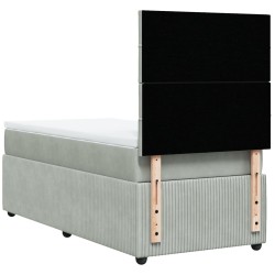  Sommier à lattes de lit et matelas Gris clair 90x200 cm Velours alsavelo 