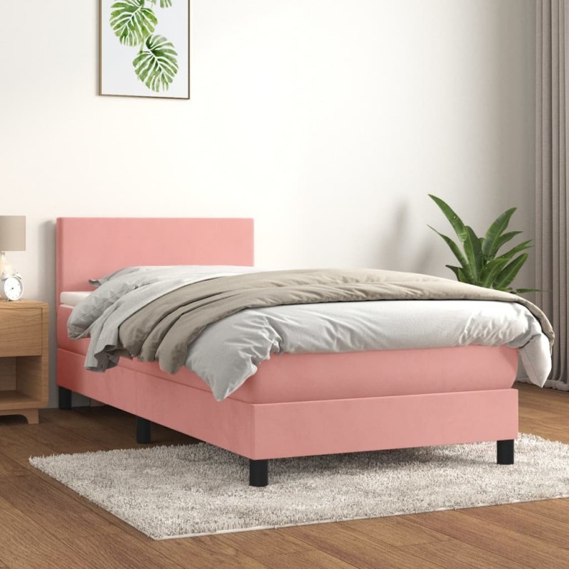  Sommier à lattes de lit et matelas Rose 80x200 cm Velours alsavelo 