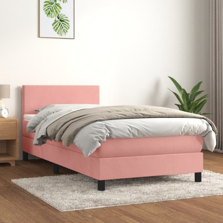  Sommier à lattes de lit et matelas Rose 80x200 cm Velours alsavelo 