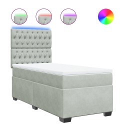  Sommier à lattes de lit et matelas Gris clair 90x190 cm Velours alsavelo 